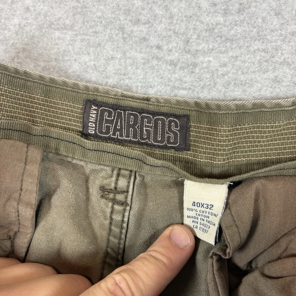 Vintage Old Navy Cargo Pants Mens 40x32 Brown Loose Skater Baggy Fit Y2K Grunge